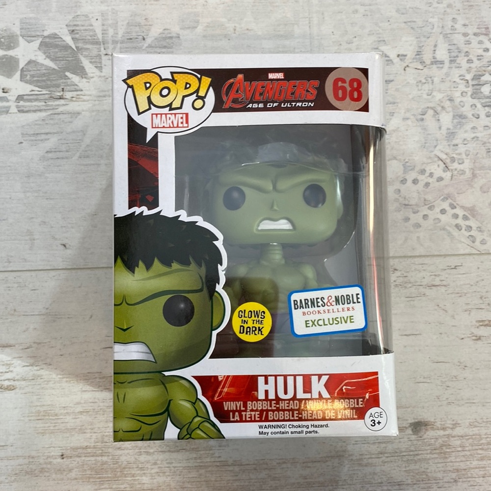 Funko Pop Hulk #68 Avengers Age of Ultron Glow In Dark Bobble Head Figure